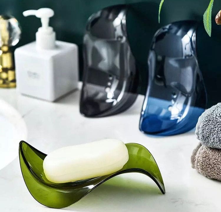 Transparent Wave Shaped Soap Holder With Drain, Creative Soap Dish Holder Transparent Wave Shaped Soap Holder With Drain, Creative Soap Dish Holder